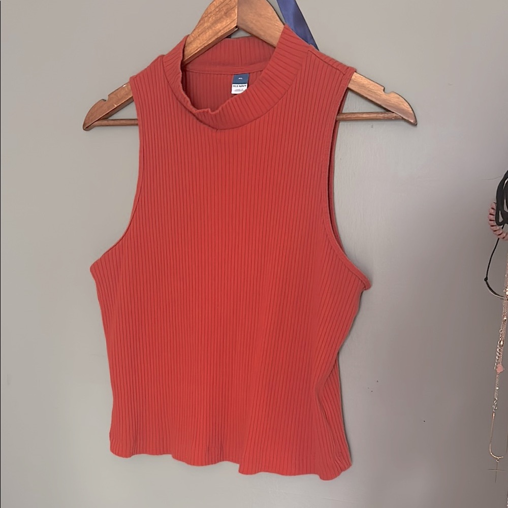 Ribbed tank top high neck